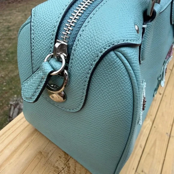 Coach Mini Bennett Satchel with Crossbody Strap, Blue/Teal EUC - Picture 6 of 8
